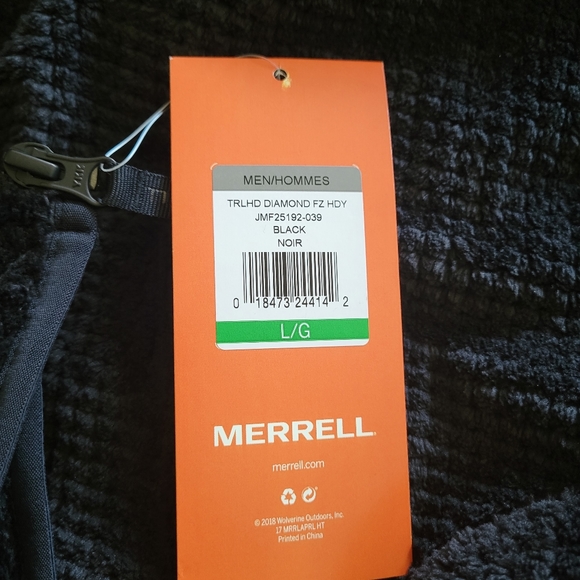 Merrell Mens Trlhd Daimond Fuzzy Hoodie - Picture 4 of 4